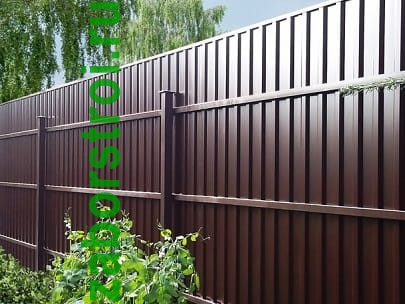 Забор из металлического профлиста под ключ с установкой 25 метров